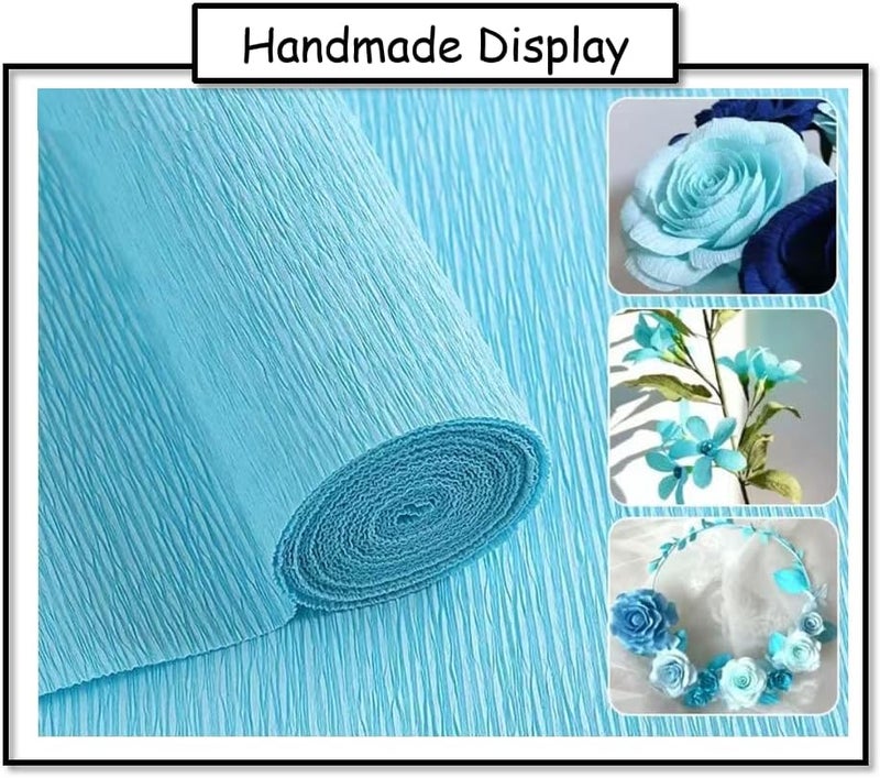 LCREATE LCREATE LCREATE Crepe Paper Roll 8.2ft Long 17 Inch Wide for Wedding Ceremony Various Large Festivals Decoration (Light Blue) - Image 2